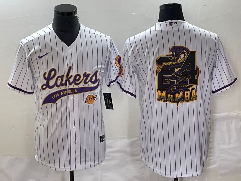 Men Los Angeles Lakers Blank White 2023 Nike Co Branding Game NBA Jersey style 3